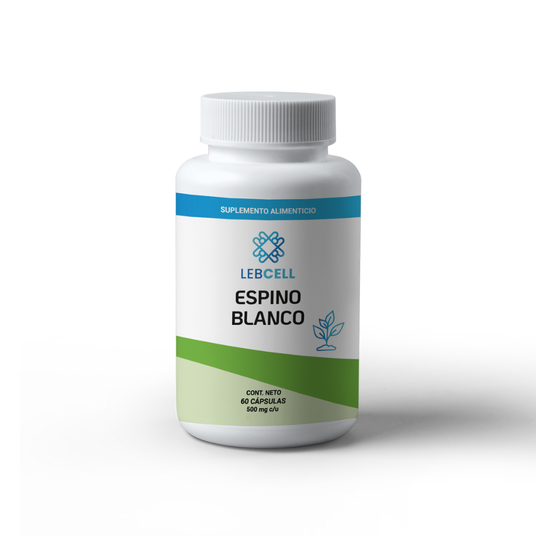 Espino blanco; Frasco de un suplemento alimenticio.