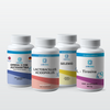 Pack Tiroides x4, frascos blancos de Omega 3 con astaxantina, lactobacillus acidophilus, selenio y L-Tirosina